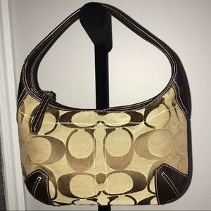 Coach Signature Canvas Hobo Handbag